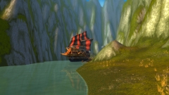 pirate ship in a cove